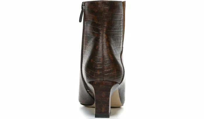 Booties Women Franco Sarto Franco Sandria Block Heel Bootie Espresso Snake Print Leather