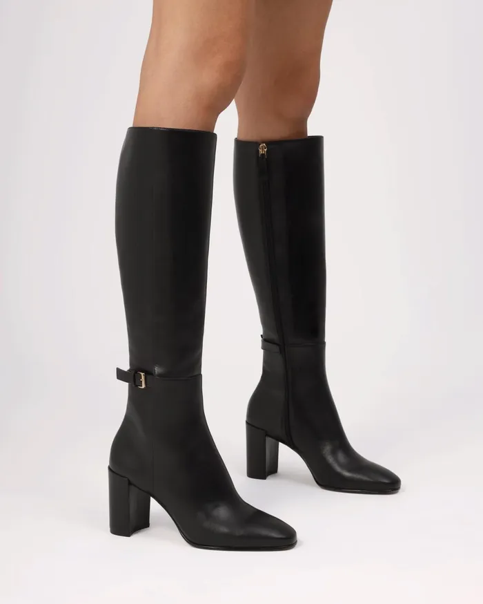 Boots Women Alexandre Birman Candance Tall Boot 8211 Luxury Leather Boots 8211 Black KneeHigh Boots Alexandre Birman Black