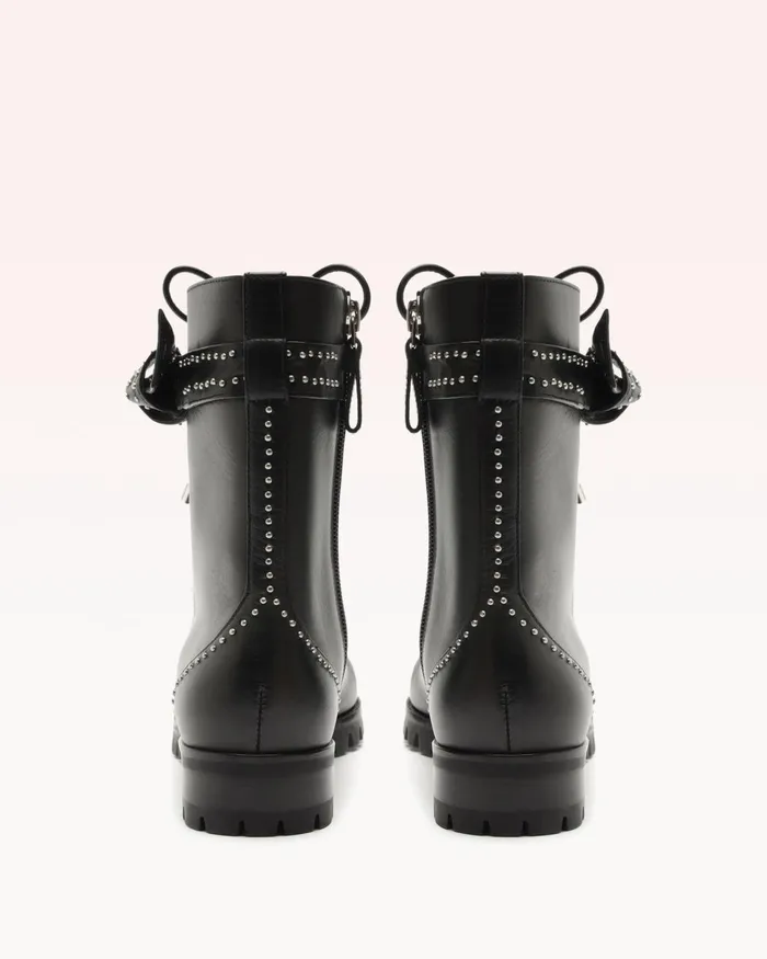 Boots Women Alexandre Birman Evelyn Studded Combat Boots 8211 Black Lace Up Booties 8211 Designer Combat Boots Black