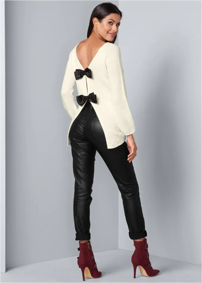 BOW DETAIL SWEATER Off White Women VENUS Sexy Sweaters