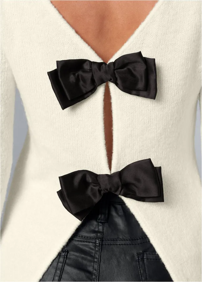 BOW DETAIL SWEATER Off White Women VENUS Sexy Sweaters