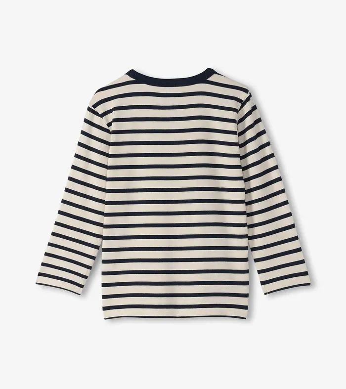Boys Black and Cream Long Sleeve Bamboo TShirt Hatley