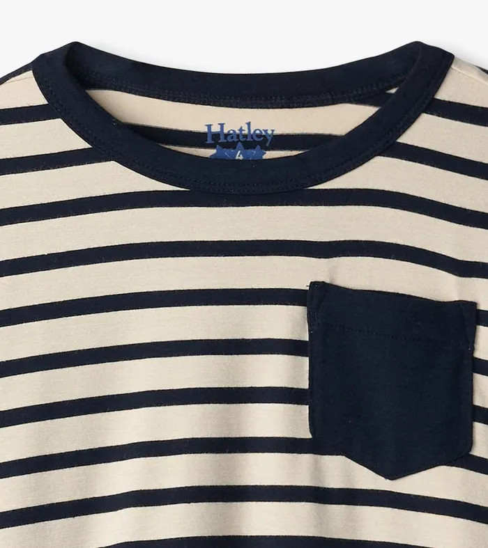 Boys Black and Cream Long Sleeve Bamboo TShirt Hatley