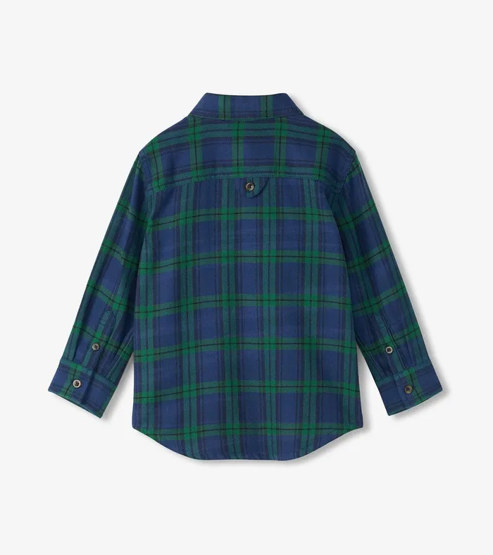 Boys Blackwatch Plaid Button Down Shirt Hatley