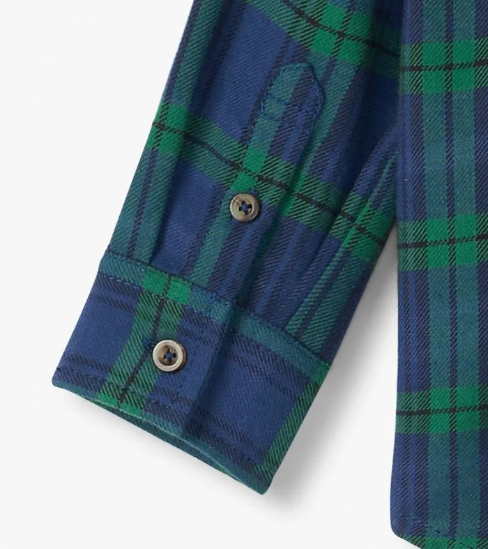 Boys Blackwatch Plaid Button Down Shirt Hatley