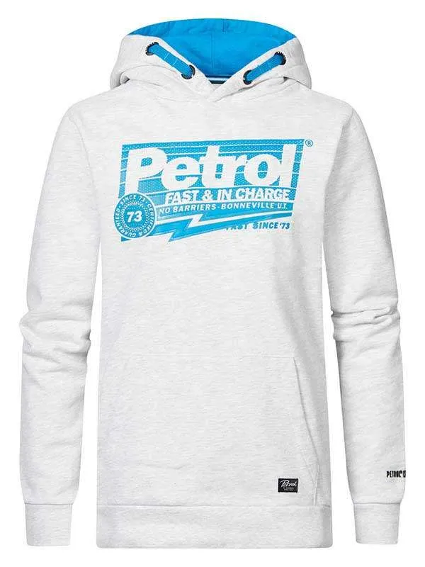 Boys Knits and Sweats Petrol Industries Hoodie With Logo Artwork Silver Grey Melee