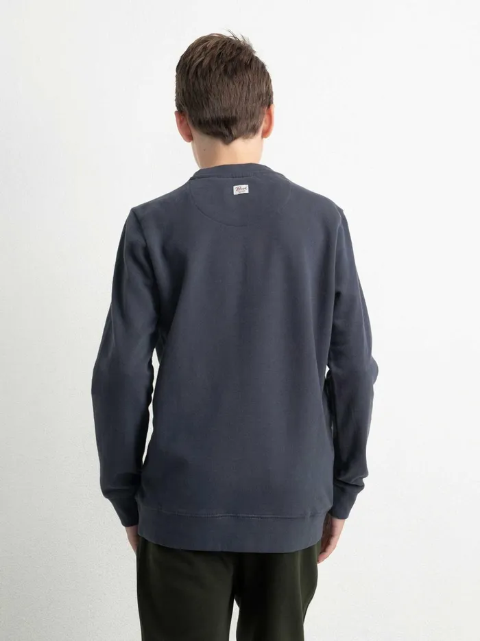 Boys Knits and Sweats Petrol Industries Pullover With Logo Artwork Raven Grey