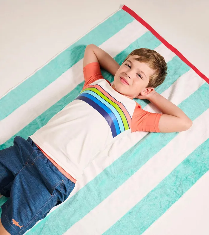 Boys Surfer Stripes Short Sleeve Rashguard Hatley