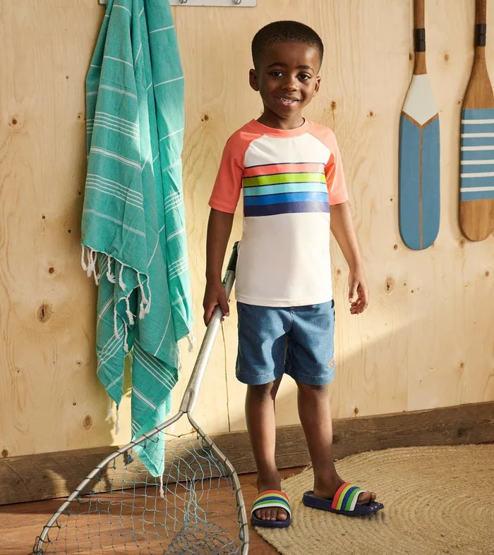 Boys Surfer Stripes Short Sleeve Rashguard Hatley
