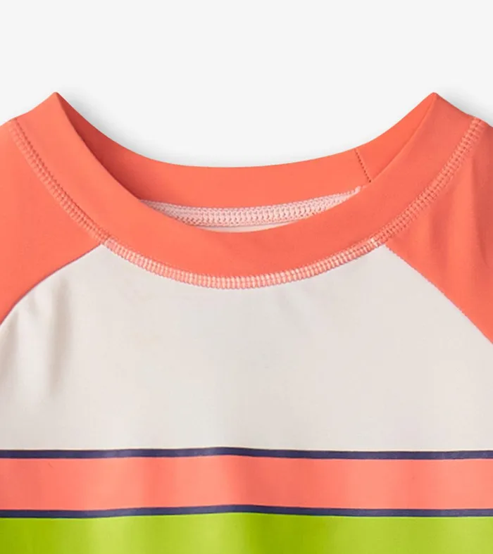 Boys Surfer Stripes Short Sleeve Rashguard Hatley