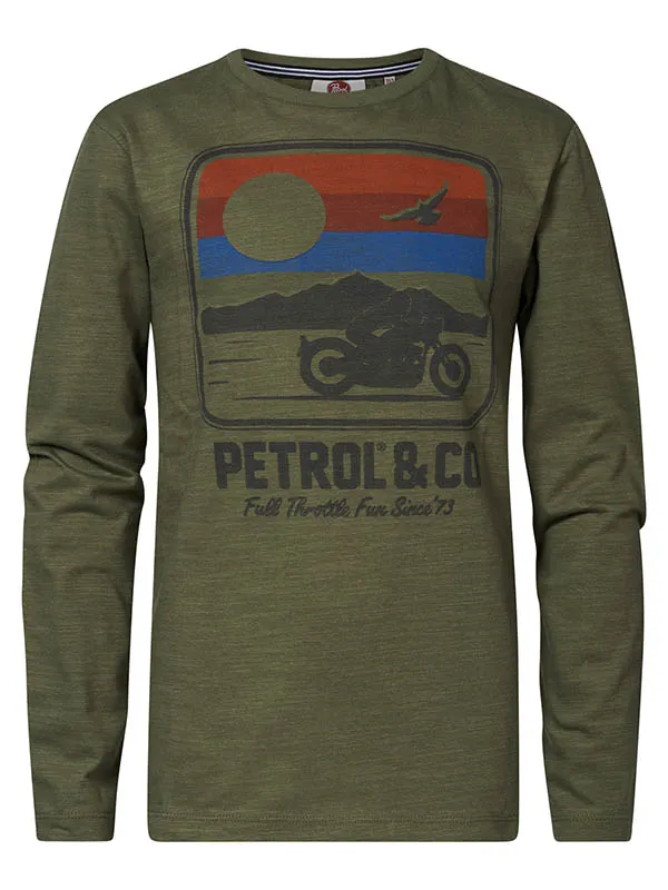 Boys TShirts Petrol Industries Artwork TShirt Dusty Army