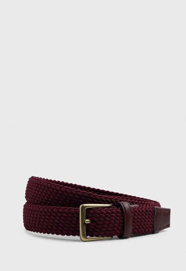 Braided Stretch Nylon Belt Beige Mens Belts Paulstuart