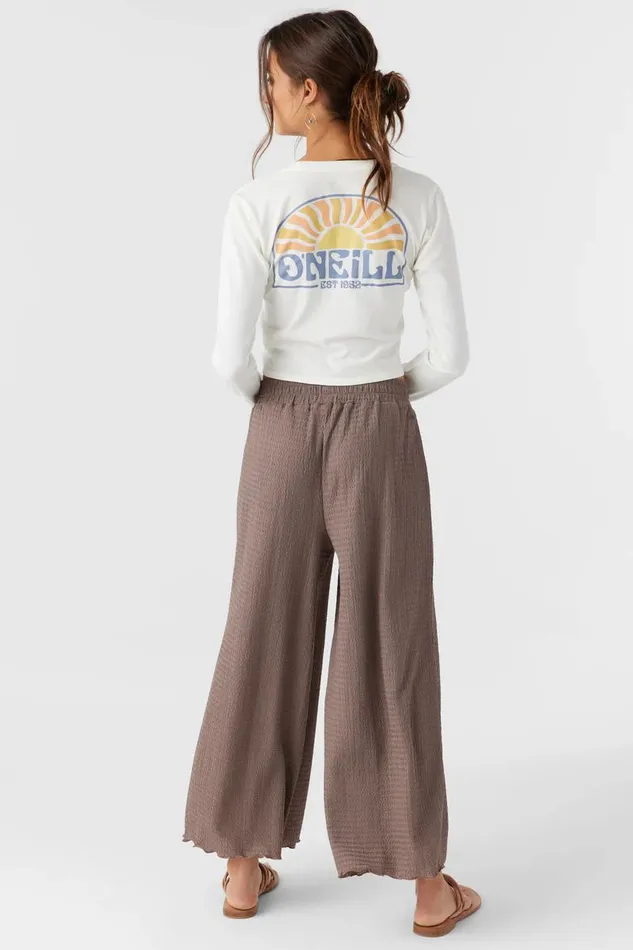 BRIDGETTE TEXTURED KNIT PULLON CROPPED PANTS Deep Taupe Women O039NEILL Collections