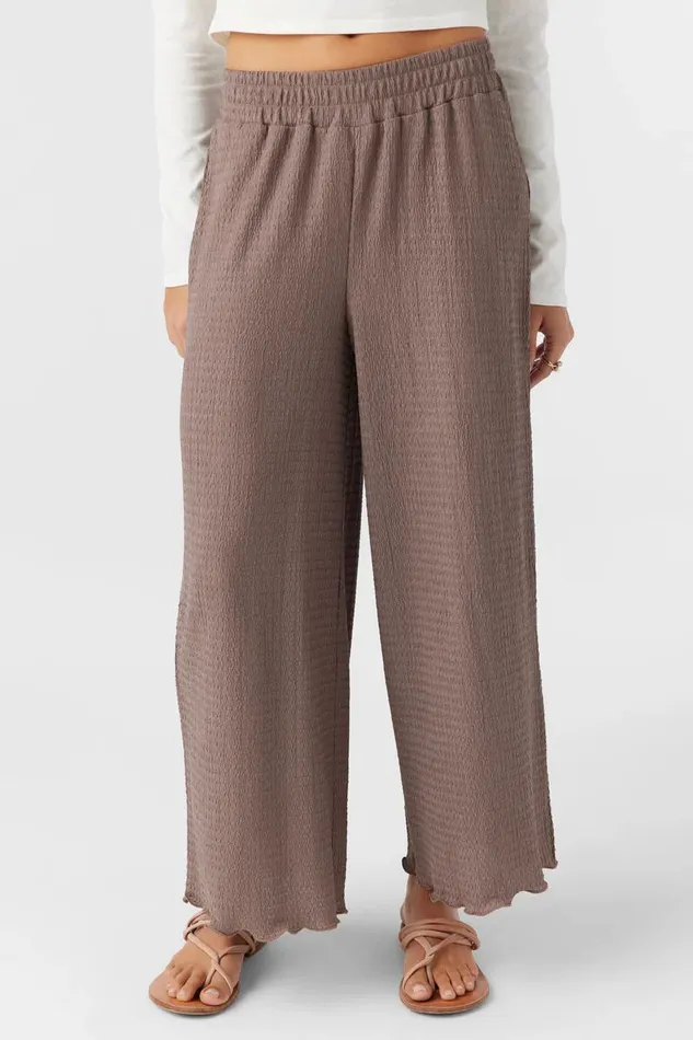 BRIDGETTE TEXTURED KNIT PULLON CROPPED PANTS Deep Taupe Women O039NEILL Collections