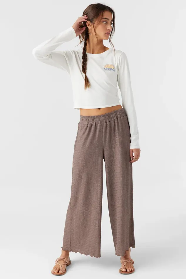 BRIDGETTE TEXTURED KNIT PULLON CROPPED PANTS Deep Taupe Women O039NEILL Collections