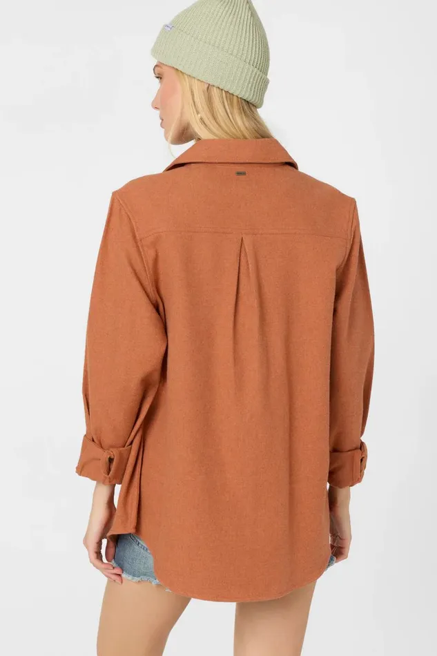 BROOKS FLANNEL OVERSIZED FIT SHIRT Cedar Wood Women O039NEILL Clothing