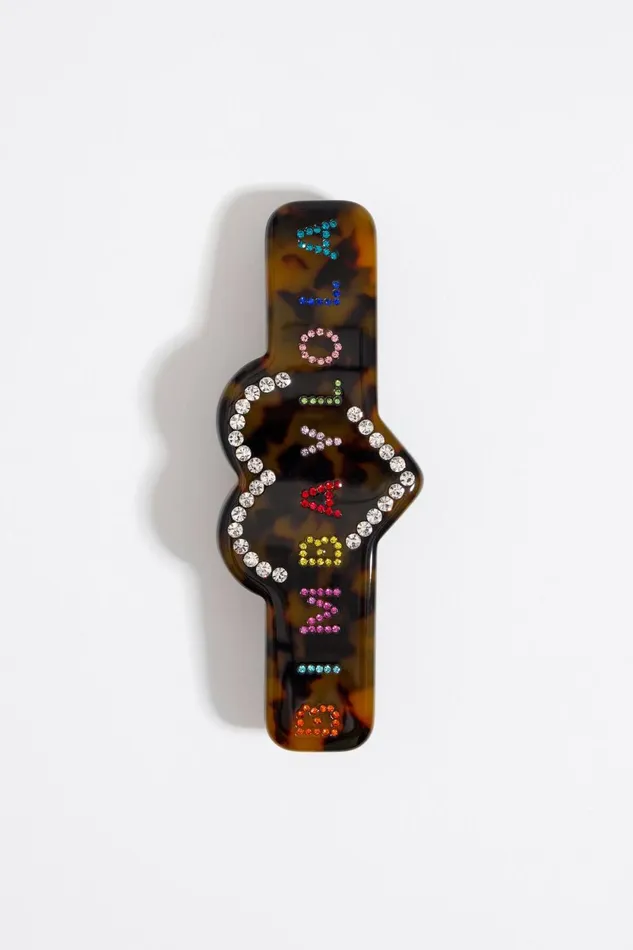 Brown Resin Logo Hair Clip Brown Women Bimba Y Lola Other Accessories