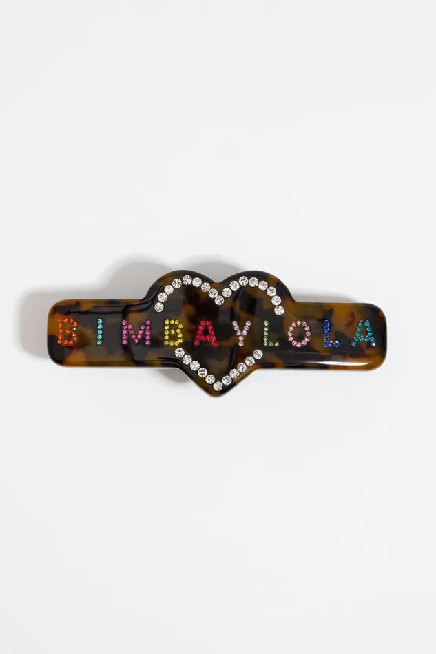 Brown Resin Logo Hair Clip Brown Women Bimba Y Lola Other Accessories Brown Resin Logo Hair Clip Brown Women Bimba Y Lola Other Accessories