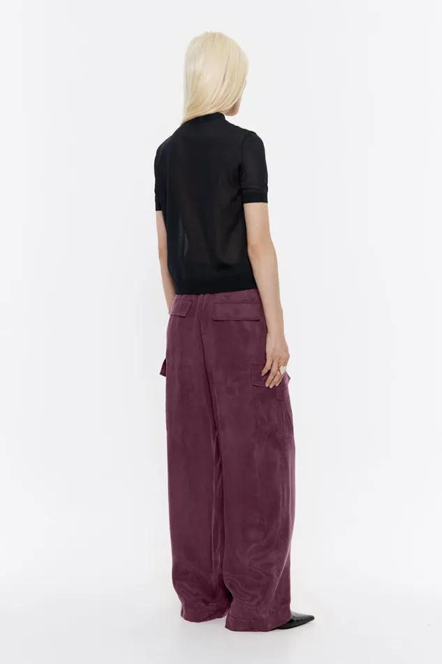 Burgundy Fluid Cargo Trousers Burgundy Women Bimba Y Lola Total Look Burgundy Fluid Cargo Trousers Burgundy Women Bimba Y Lola Total Look