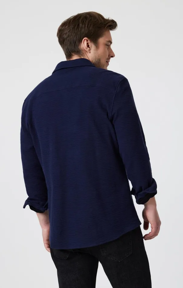 ButtonUp Long Sleeve Shirt In Maritime Blue Men Mavi Jeans Shirts ButtonUp Long Sleeve Shirt In Maritime Blue Men Mavi Jeans Shirts