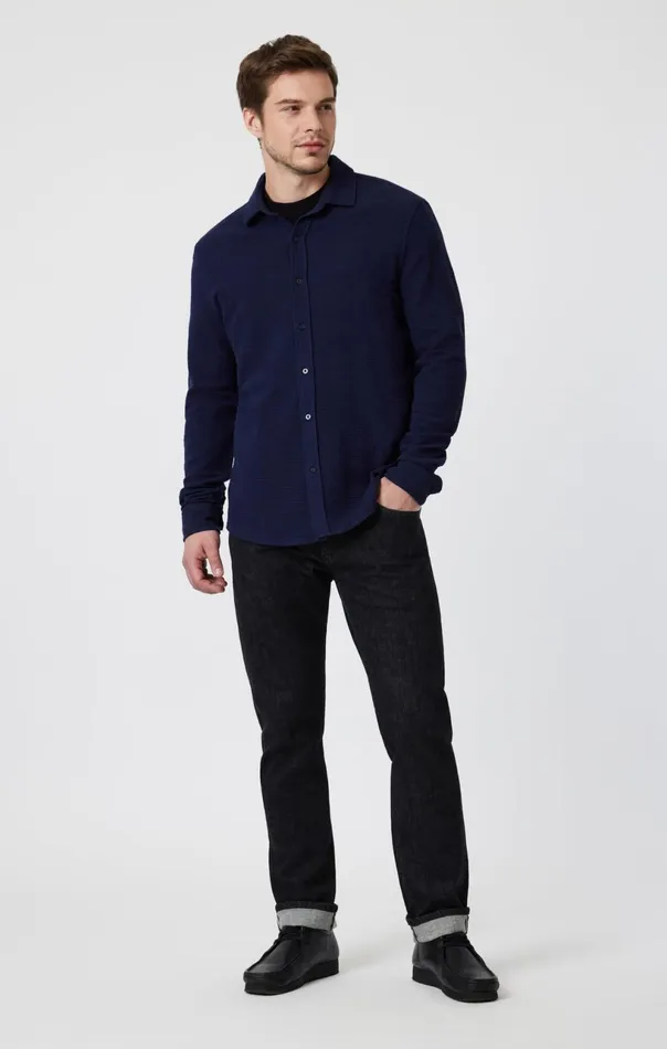 ButtonUp Long Sleeve Shirt In Maritime Blue Men Mavi Jeans Shirts ButtonUp Long Sleeve Shirt In Maritime Blue Men Mavi Jeans Shirts