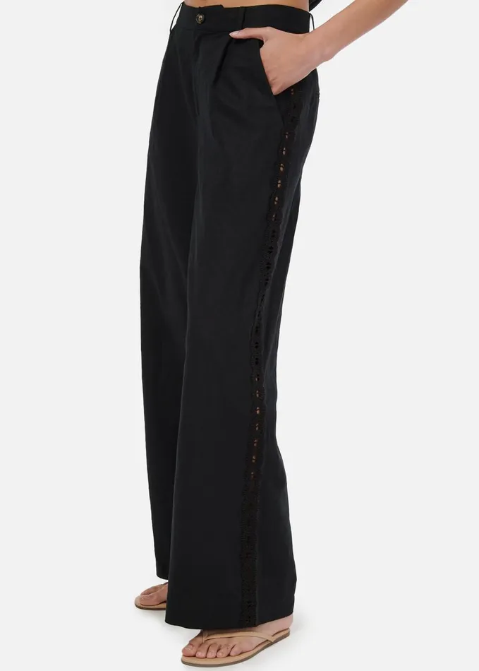 CAMI NYC Bottoms Women Akhila Wide Leg Pant Black