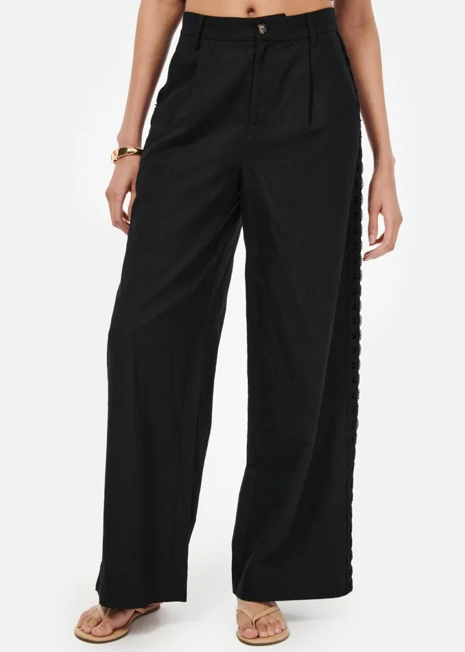 CAMI NYC Bottoms Women Akhila Wide Leg Pant Black
