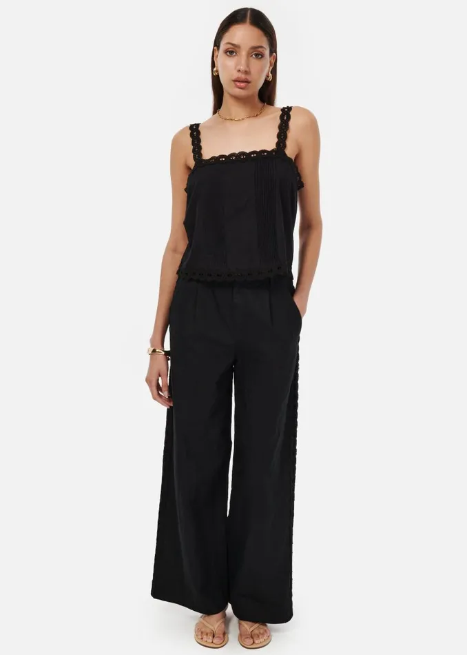 CAMI NYC Bottoms Women Akhila Wide Leg Pant Black