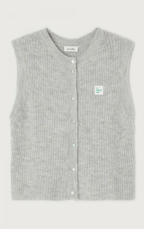 Cardigan East Heather Grey Women American Vintage Jumpers and Cardigans Cardigan East Heather Grey Women American Vintage Jumpers and Cardigans