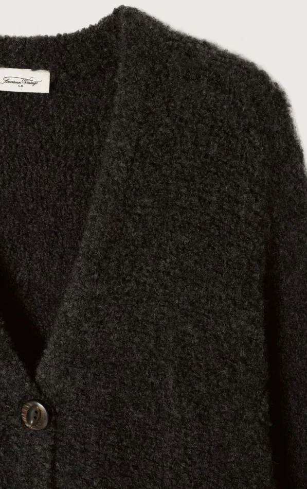 Cardigan Zolly Melange Charcoal Women American Vintage Jumpers and Cardigans Cardigan Zolly Melange Charcoal Women American Vintage Jumpers and Cardigans