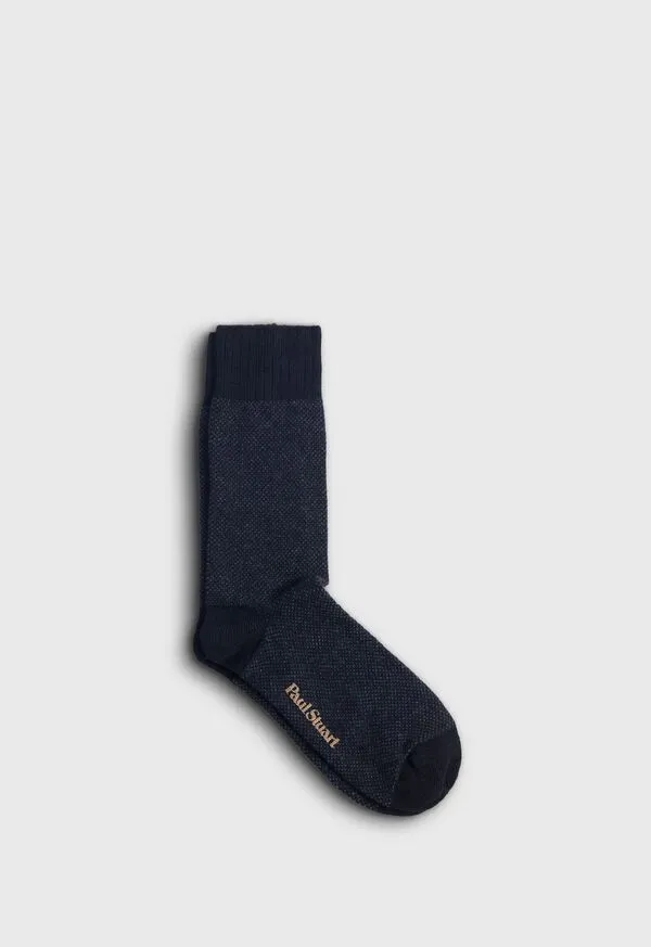 Cashmere Blend Oxford Sock Black Mens Socks Paulstuart