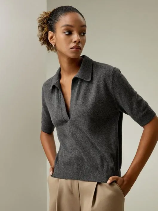Cashmere Polo Neck Sweater Women Lilysilk Knitwear