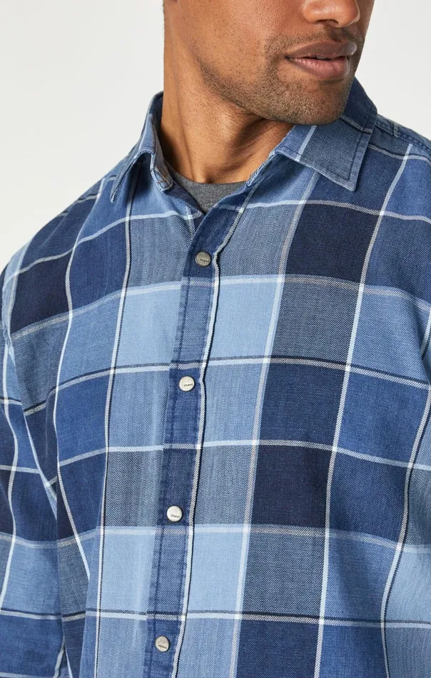 Check Shirt In Indigo Check Men Mavi Jeans TShirts Check Shirt In Indigo Check Men Mavi Jeans TShirts