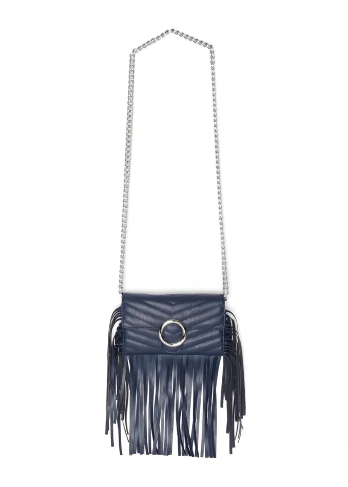 CHEVRON FRINGE CROSSBODY Navy Women VENUS Handbags