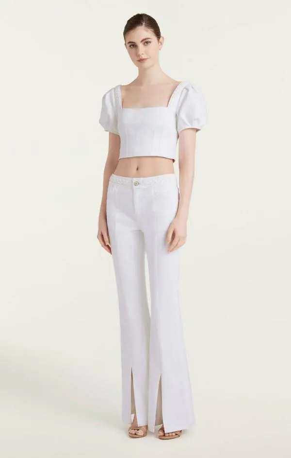 Cinq Sept Braided Ferna Pant White Women Pants