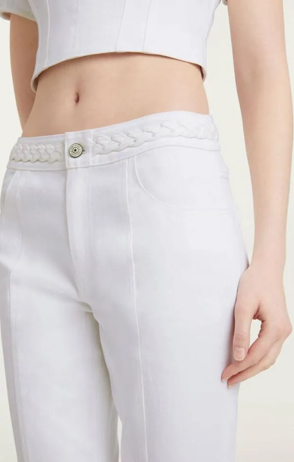 Cinq Sept Braided Ferna Pant White Women Pants