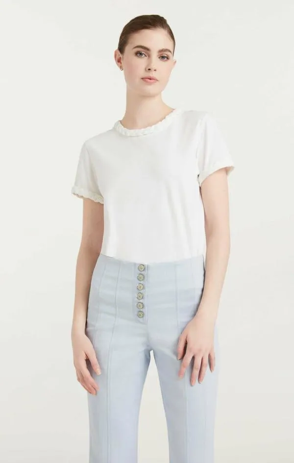 Cinq Sept Braided Tee White Women Tees