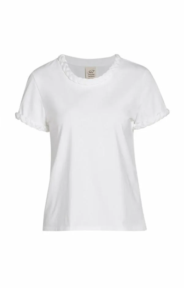 Cinq Sept Braided Tee White Women Tees