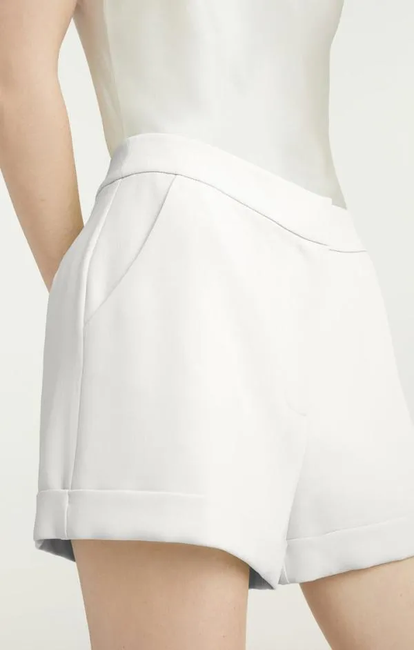 Cinq Sept Crepe Elaine Short Ivory Women Shorts