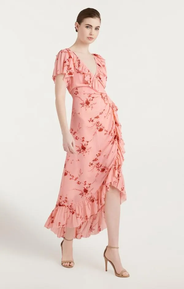 Cinq Sept Fleur Sheilla Dress Pale Rose Multi Women Midi