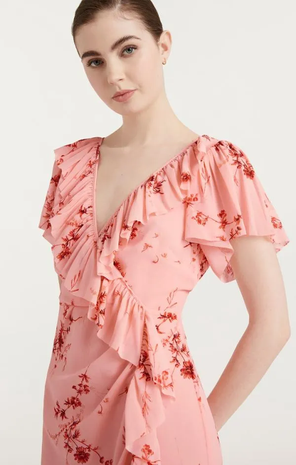 Cinq Sept Fleur Sheilla Dress Pale Rose Multi Women Midi