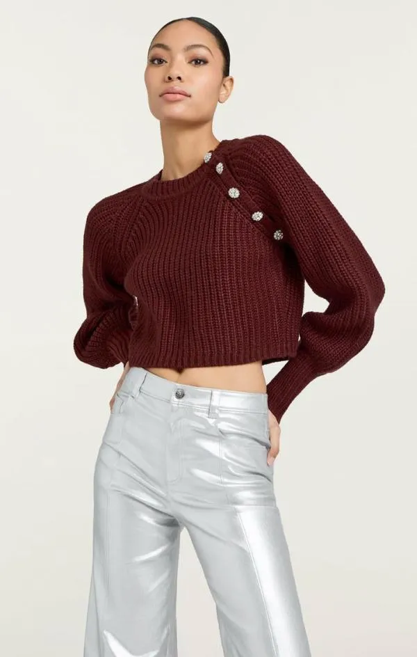 Cinq Sept Keren Pullover Oxblood Women Long Sleeve Tops