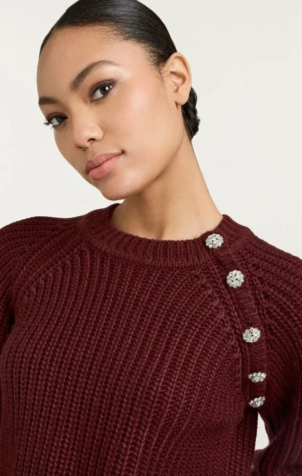 Cinq Sept Keren Pullover Oxblood Women Long Sleeve Tops