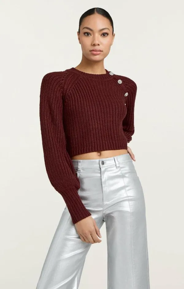 Cinq Sept Keren Pullover Oxblood Women Long Sleeve Tops