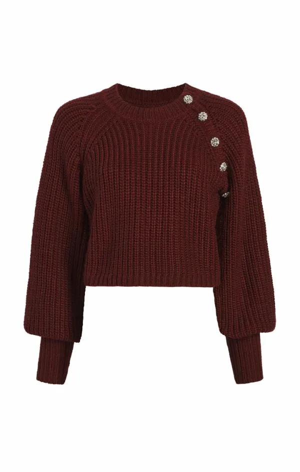 Cinq Sept Keren Pullover Oxblood Women Long Sleeve Tops