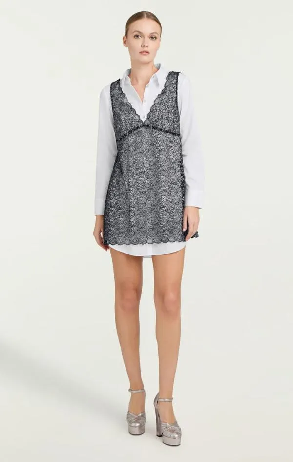 Cinq Sept Lace Catilina Dress Blackwhite Women Mini