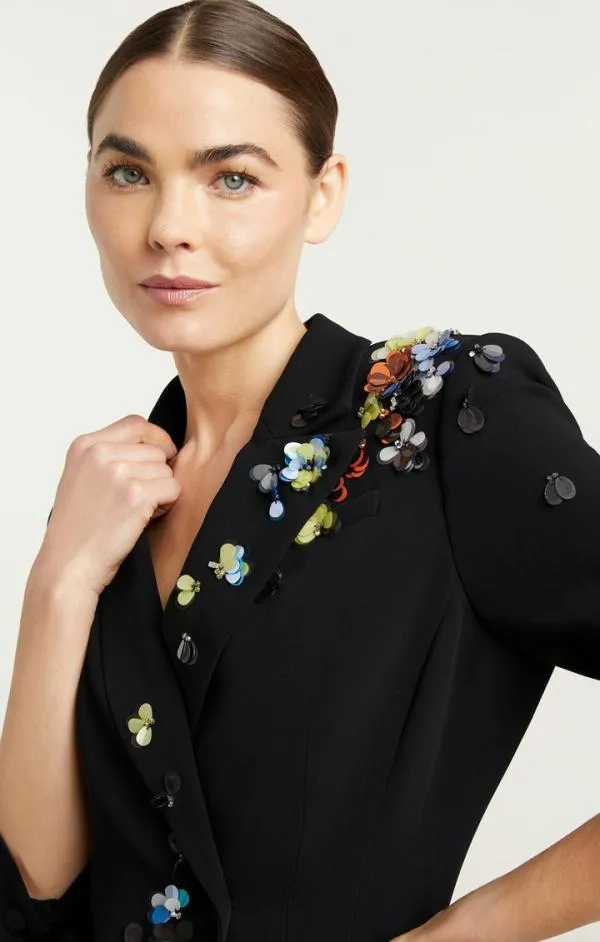 Cinq Sept Linnea Dress Sequin Flower Blackmulti Women Mini