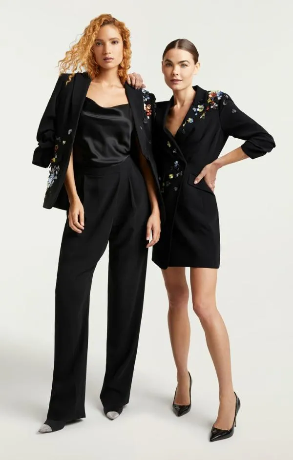Cinq Sept Linnea Dress Sequin Flower Blackmulti Women Mini