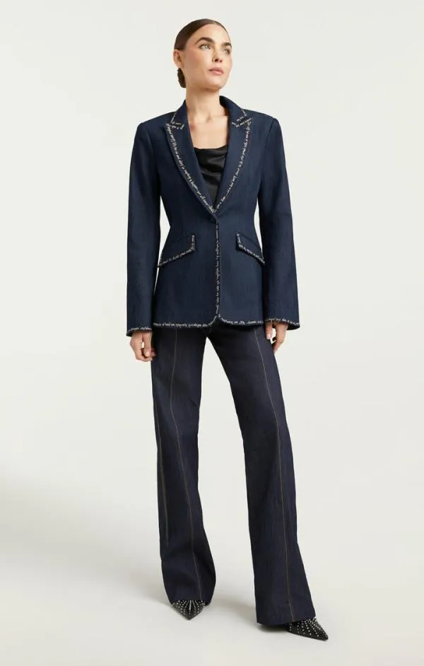 Cinq Sept Love Letter Denim Cheyenne Blazer Indigo Women Blazers