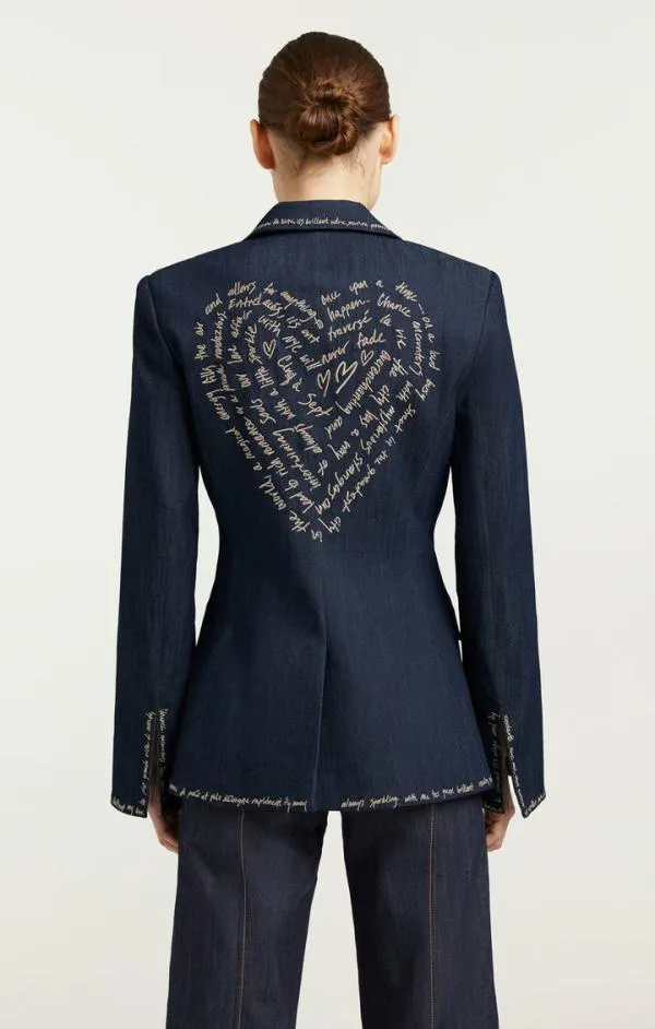 Cinq Sept Love Letter Denim Cheyenne Blazer Indigo Women Blazers